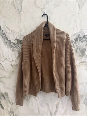 Splendid Shawl Collar Open-Front Cardigan - Tan